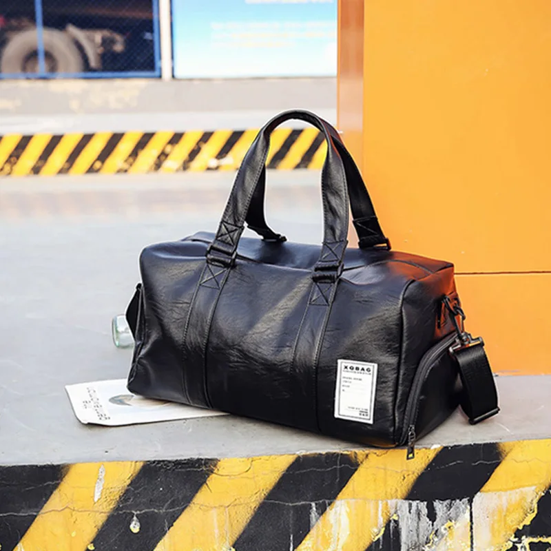 Men's PU Leather Gym Bag Male Big Sports Bag For Fitness Men Women Handbags Training Shoulder Bag With Shoes Pocket Sac De Sport Men's PU Leather Gym Bag Male Big Sports Bag For Fitness Men Women Handbags Training Shoulder Bag With Shoes Pocket Sac De Sport