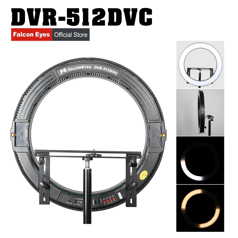 

FALCON EYES Brand 512 Ring LED Panel 31W Lighting Video Film Continuous Light W/Camera Bracket/ filter FalconEyes DVR-512DVC
