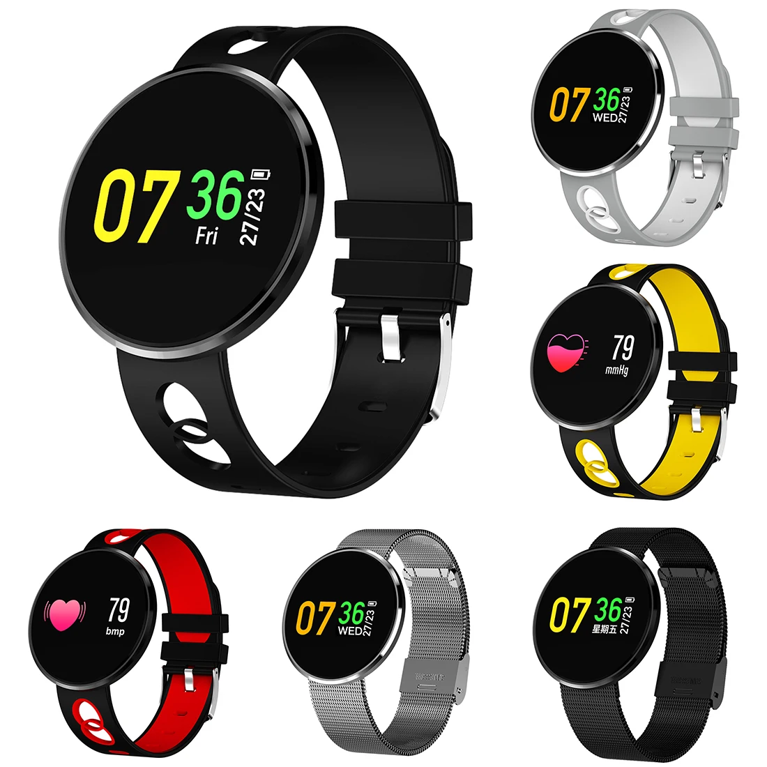 CONTECHIA Bluetooth Смарт-часы CF006H водонепроницаемый цветной OLED Smartwatch кровяное давление монитор сердечного ритма для iOS Android