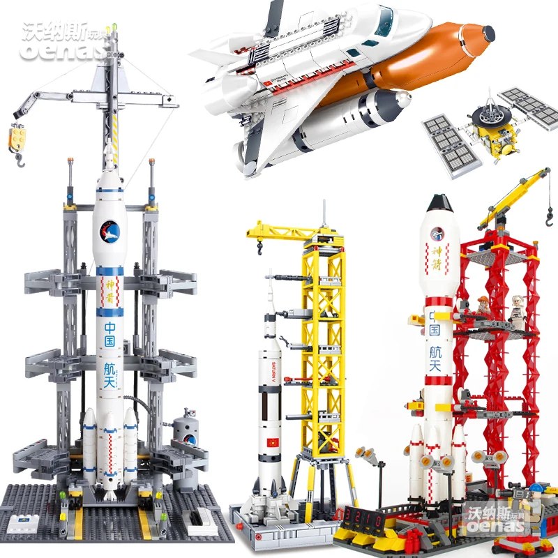 Comprar Compatible con Legoing City Space Shuttle Launcher Center Saturno V Spaceport modelo de cohete ensamblar bloques de construcción ladrillos chico juguete
