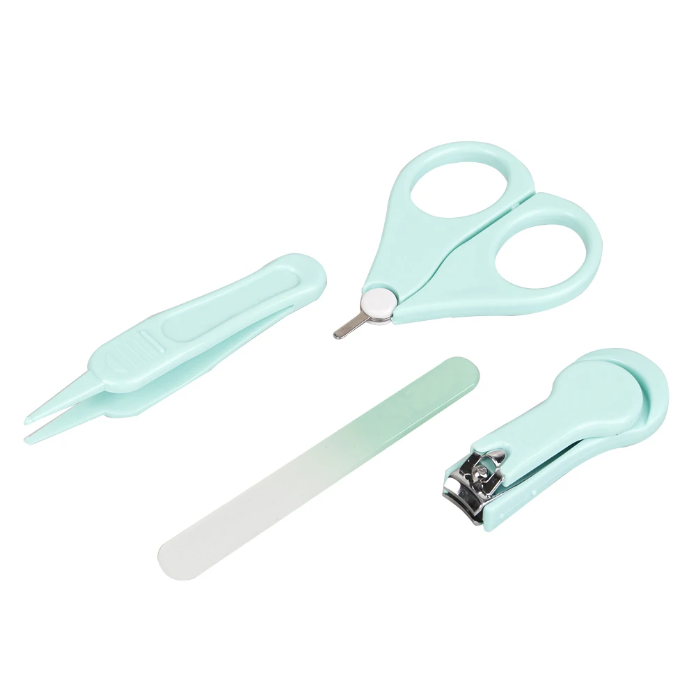 

Nail Care 4 Pcs Baby Nail Clipper Set Safe Tweezers and Nail File Baby Nail Care Set for Newborn Infant Toddler Kids safety ABS