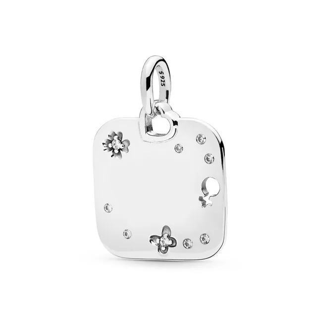 

Kristie 100% 925 sterling silver new spring 2019 397916CZ empowering women motto pendant free shipping