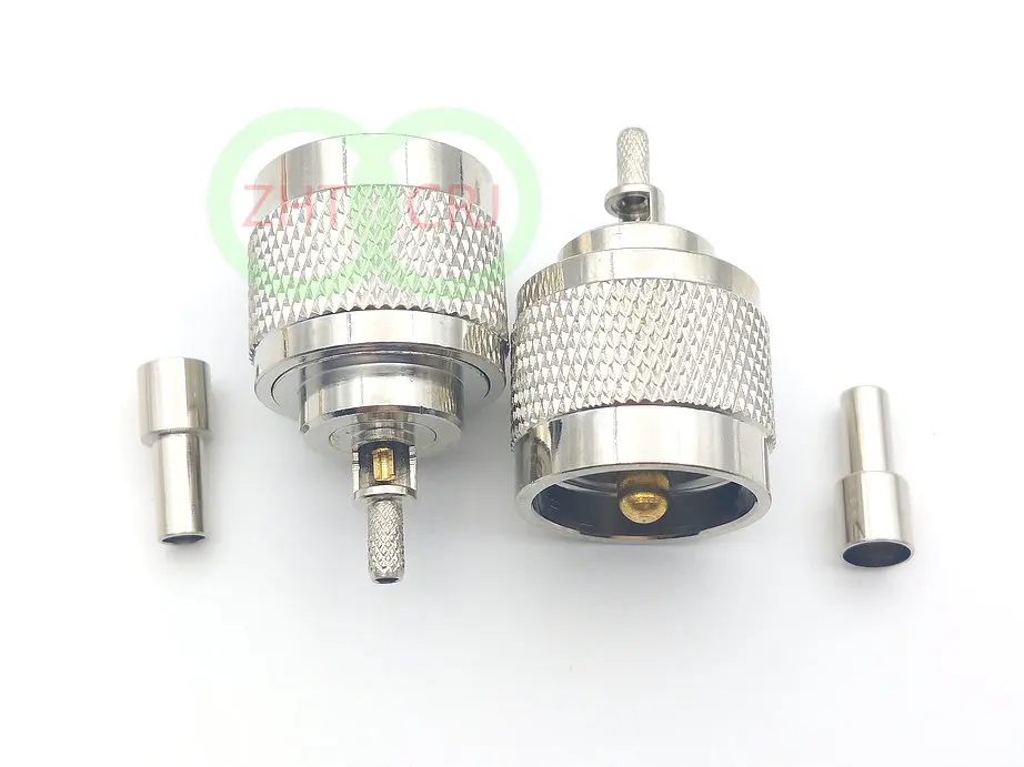 50 шт. RF коаксиальный UHF PL259 Штекерный обжимной соединитель для RG316 RG174 LMR100
