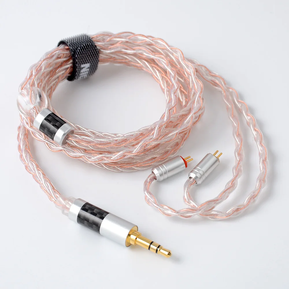 NICEHCK 8 Core Copper Silver Mixed Cable Upgrade TypeC/Type-C/3.5/2.5/4.4mm MMCX/2Pin For TRNV90 ZSX CCAC12 NICEHCK NX7 Pro/DB3