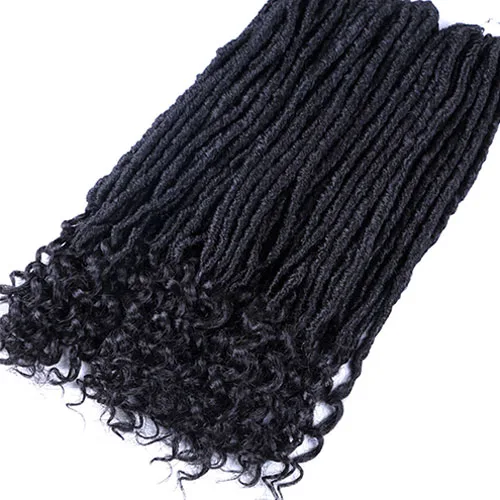 Dula подушка с faux locs Curly Jumbo дреды косы волосы для наращивания вплетением 20 дюймов синтетический мягкого натурального Loc прическа накладные волосы на крючке - Цвет: # 1B