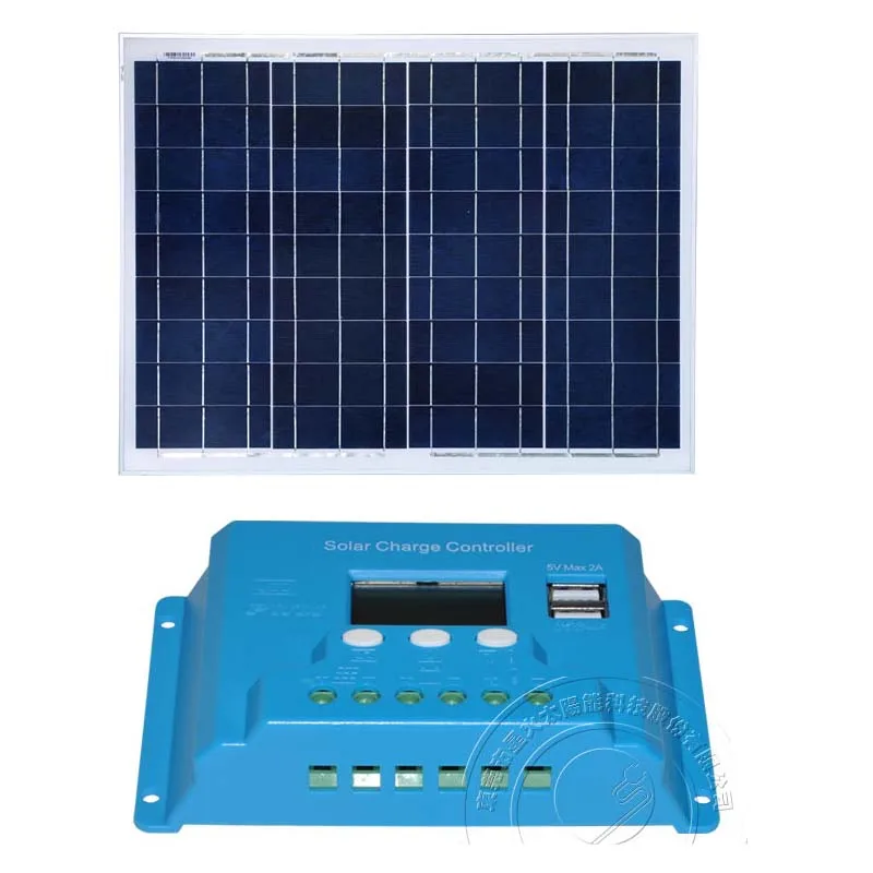 

Portable Zonnepaneel Set 12v 50w Solar Charge Controller 12v/24v 10A PWM LCD Batterie Solaire Caravan Car Camping LM