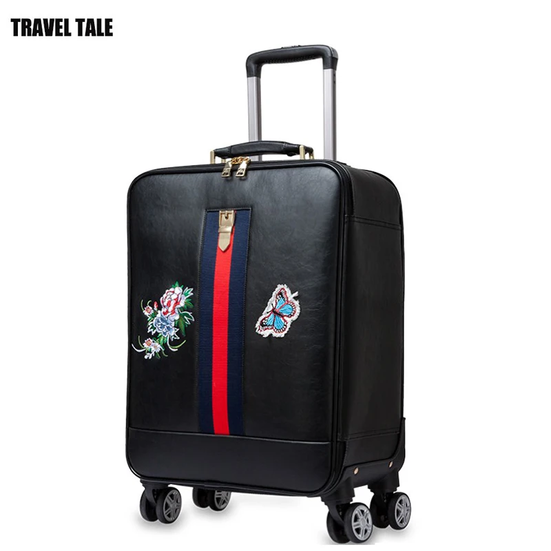 

TRAVEL TALE 2018 new brand leather suitcase spinner trolley case luggage 24" travel bag for women
