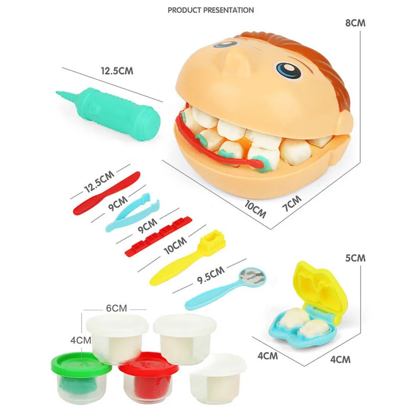 Стоматологическая игрушка для игры в тесто красочные детские глиняные формы игрушки набор инструментов для моделирования набор Pretent Play Doctor стоматология обучающая игра игрушки для девочек