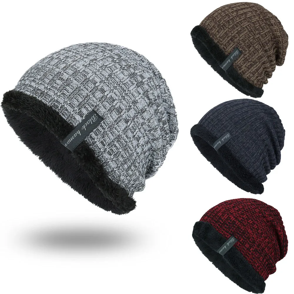 

FEITONG Unisex Knit Cap Hedging Head Hat Beanie Caps Winter Keep Warm Outdoor Fashion Hats Cashmere Casual 5 Solid Colors caps