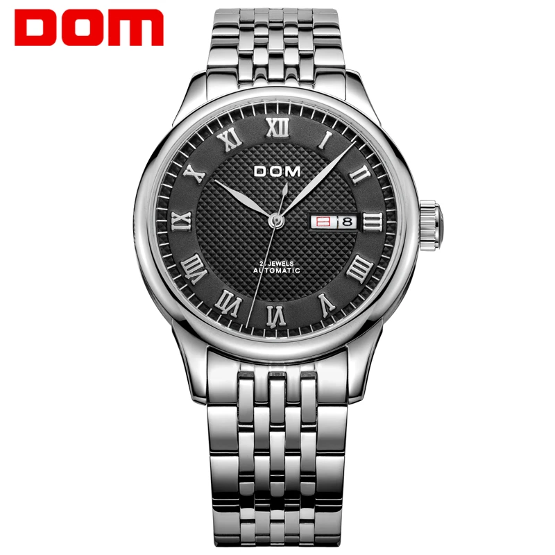 

DOM Automatic Watch Men Stainless Steel Wristwatch Luxury Brand Business Waterproof Men Mechanical Watches Heren Horloge M-59