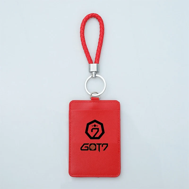 KPOP GOT7 Badge Business Bus Pass Card Set ID Card Holder Case Cover Stationery Set Office Supplies Students Gifts - Цвет: RD