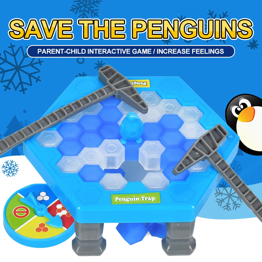 

Save Penguin Ice Kids Puzzle Desk Game Hammer Break Ice Hammer Trap Party cool toys for Children funny gift