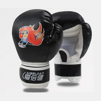 

New PU One Molding Boxing Gloves Children Sanda Girl Fight Boy Muay Thai Fighting Half Finger Punching Bag Gloves Cotton Liner
