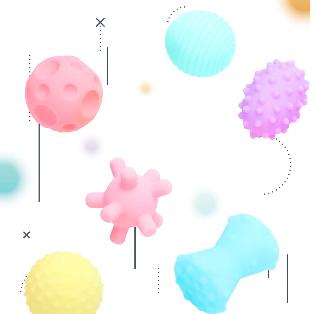 IPiggy 6 шт. Мягкая Текстурированная развивающая Мульти Сенсорная тактильная пинч