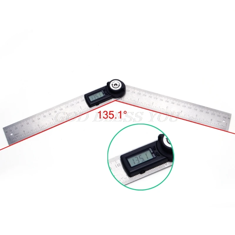 

2 In 1 Digital Angle Ruler Protractor 360 angles 200mm Electronic Meter Finder