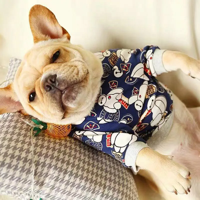 Мультфильм летняя одежда для собак Хлопок Щенок Футболка; одежда для маленькие собачки Чихуахуа французский футболка с бульдогом жилет костюм кошки пальто