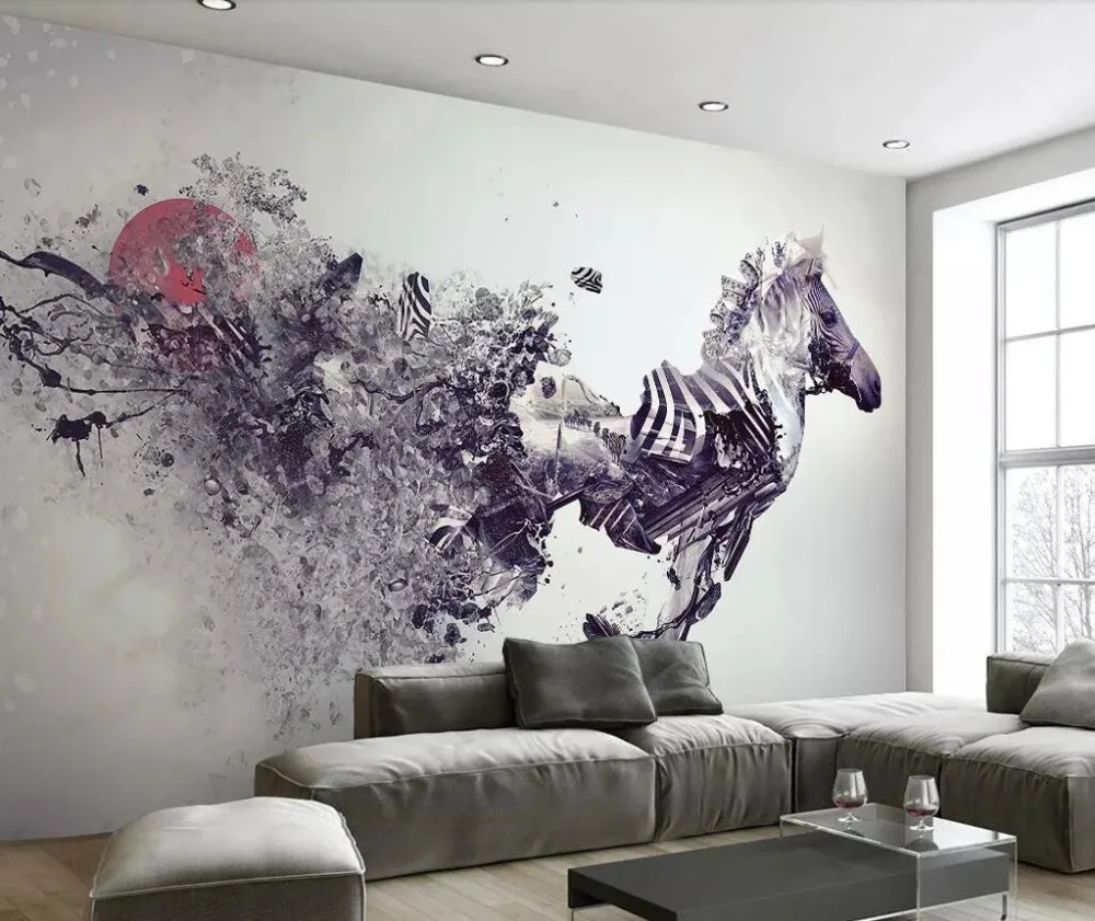 Zebra explosion effect Nordic fashion abstract living room background wall | Обустройство дома