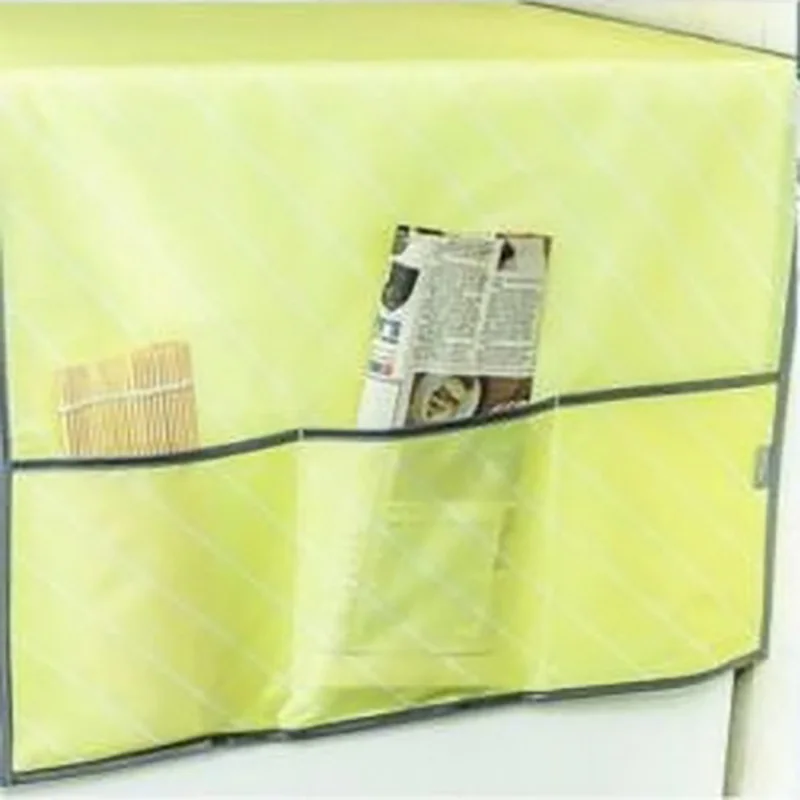 Водонепроницаемый бытовой пылезащитный чехол для холодильника с верхней сумкой, сумка для хранения холодильника, морозильная камера, верхняя сумка для кухонных принадлежностей, аксессуары - Цвет: Yellow