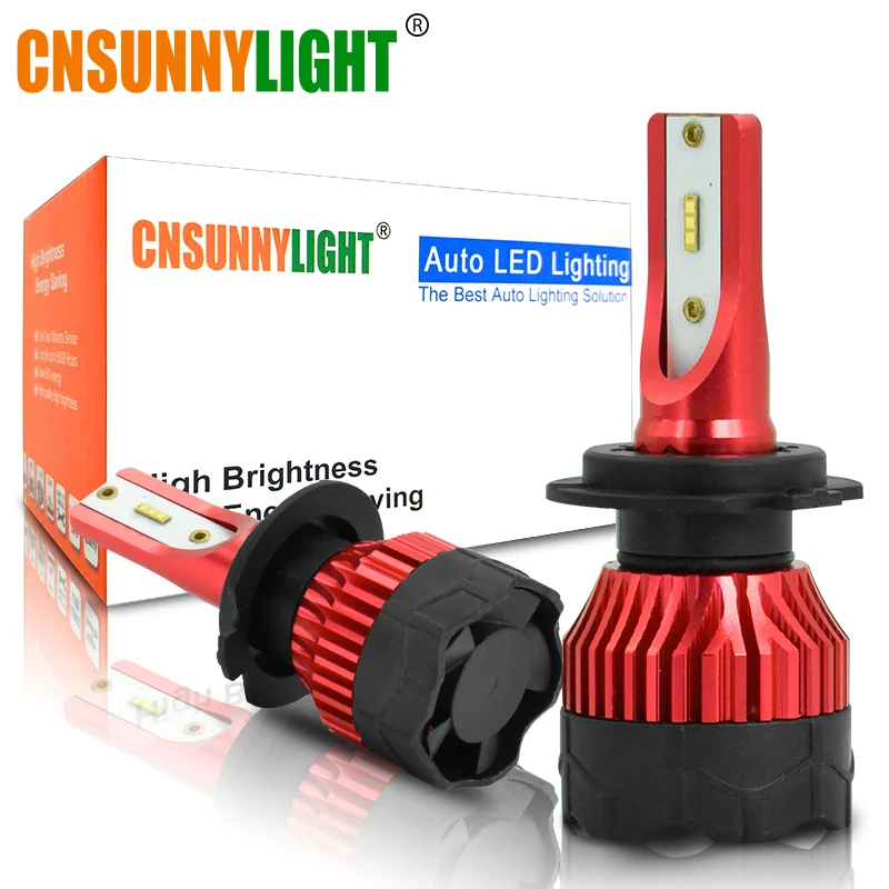 Тип СВЕТОДИОДА направленного света CNSUNNYLIGHT-2 шт. K5 6500K светодиодный H7 H4 H1 H11 9005 Автомобильные лампы для фар машины 8000Lm 48 Вт/пара по индивидуальному заказу зэс чипы автомобильной лампы