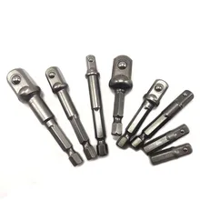 8Pcs / Set Cr-V Receptacle Adapter Connector 1/4 Hex Screwdriver Connecting Rod Sleeve Batch Convertible Joints 8Pcs / Set Cr-V Receptacle Adapter Connector 1/4 Hex Screwdriver Connecting Rod Sleeve Batch Convertible Joints