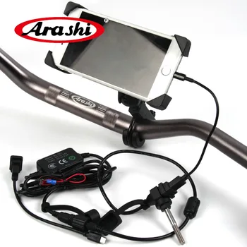 

Arashi Motorcycle Cell Phone Grip Clamp Stand Holder Mount Bracket with USB Charger Socket for iPhone Samsung Other Smartpho