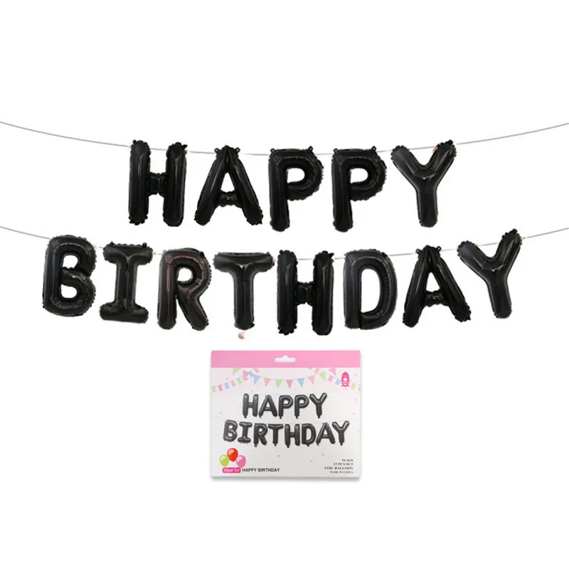 16 Inch Rose Gold Happy Birthday Letter Balloon Imitation Beauty Thin Version Happy Birthday Aluminum Balloon Set Pretty qq022 (17)