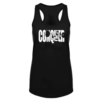 

CONQUER (Girl Squat) Workout Racerback Casual Tank Tops Womens Shirts