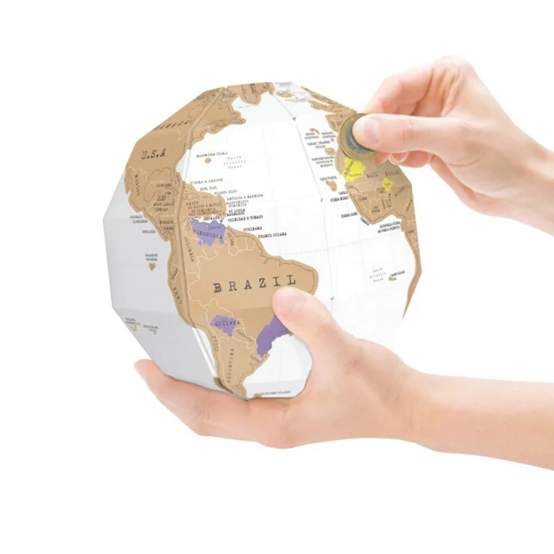 Kopen Scratch Globe 3D DIY Scratch Map Briefpapier Store Kaarten van De Werelden Deluxe Zwart krassen Kaart speelgoed globe