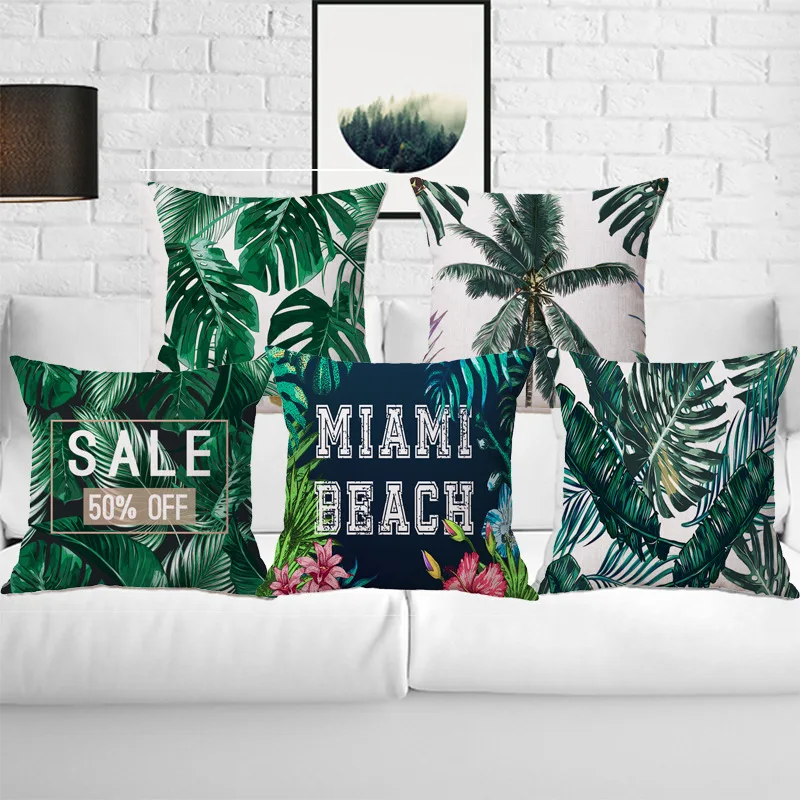 Hawaiian Garden Tropical banana Leaves Palm Leaf Print Car Decorative