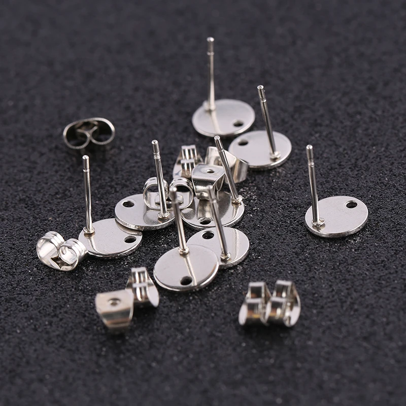 

shukaki 20pcs stainless steel blank earring connector findings diy bezel settings for jewelry making