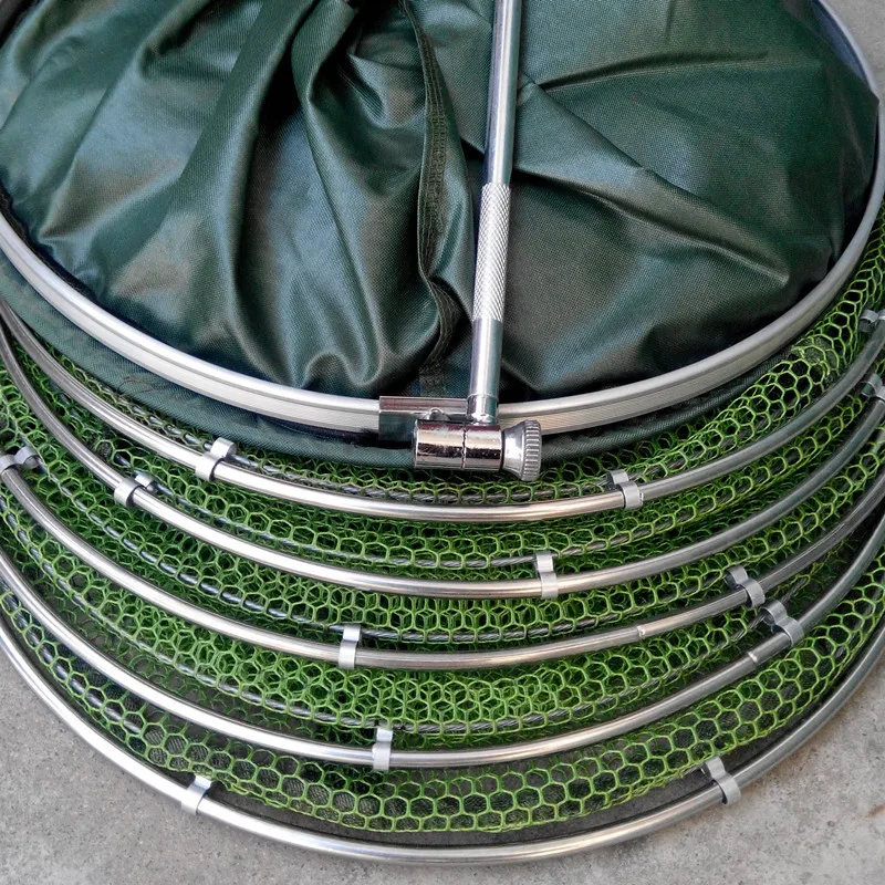 Baratos Aparejos de pesca de alta calidad Borde de anillo de aluminio real de secado rápido de red de camarón 2M pegamento Camarón red de pesca en jaula B303