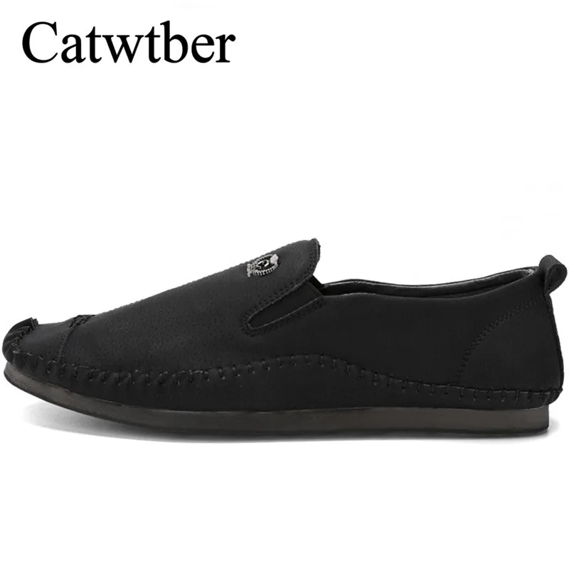 Catwtber Luxury Brand Leather Fashion Men Shoes Handmade Summer Autumn Winter High Quality Flats Moccasins Boat | Обувь
