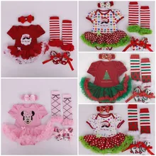 Розничная, детская одежда для девочек, новогодний подарок с фигуркой Санты, платье-комбинезон, комбинезон+ чулки+ повязка на голову+ обувь, комплект из 4 предметов, Vestidos
