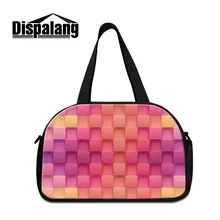 Геометрические 3D печать спортивные сумки для девочек Холщовая Сумка через плечо для путешествий Спортивные сумки розовые выходные сумка