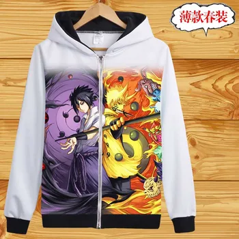 

Anime NARUTO Hoodie COSPLAY Male and female student campus style zipper hooded Sweatshirts Fashion Cartoon Sweatshirts Coat