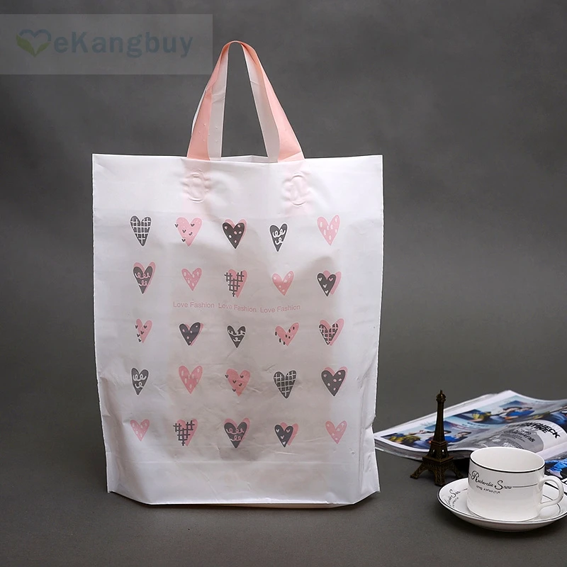 50pcs Lovely Gift Bag Thicken Plastic Carry Bag Party Favor Bagin Gift