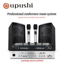 Oupushi AV160G Professional Amplifier With HY208 Wall Speaker Wireless Mic Home Theater Karaoke Backroud Music System