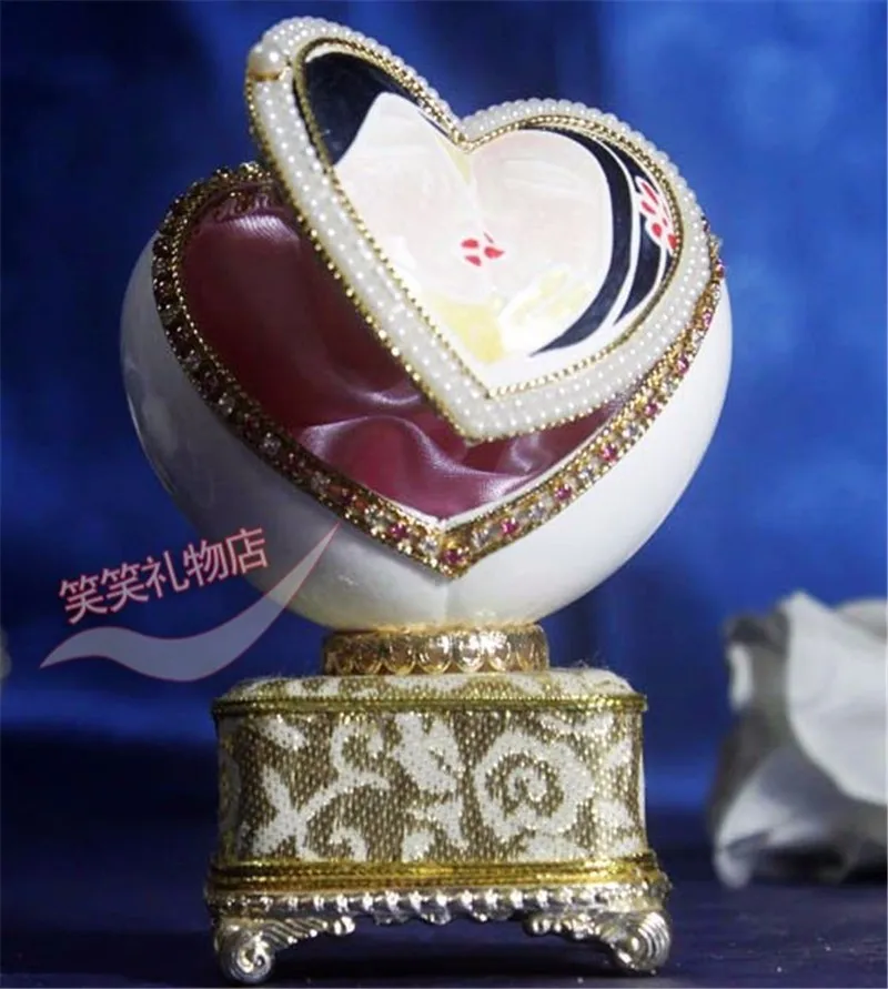 В форме сердца цветок Яйцо музыкальная шкатулка для подарка присутствует принцесса любви девушка Musicbox музыкальная шкатулка яичной скорлупы свадебный дизайн