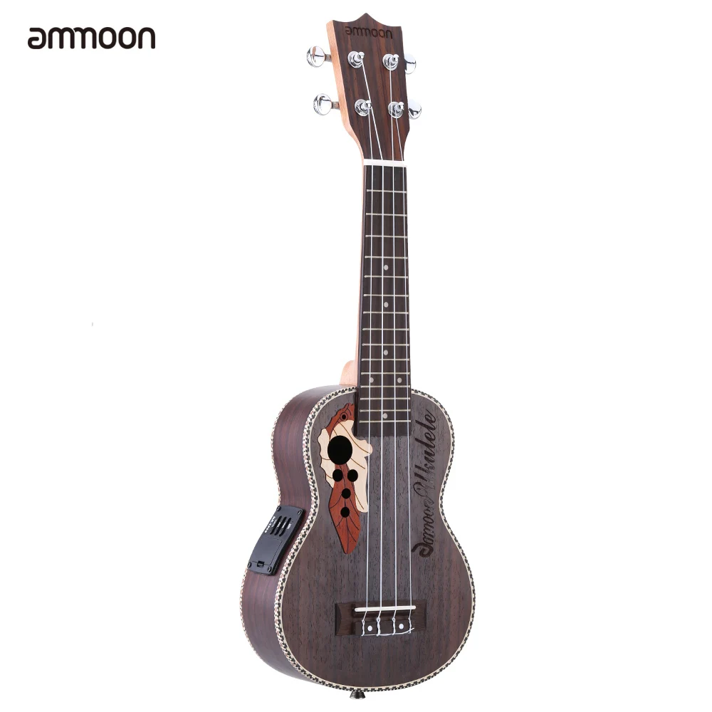 ammoon Ukulele 21" Acoustic Ukelele Spruce Ukulele 4 Strings Guitar Guitarra Instrument with