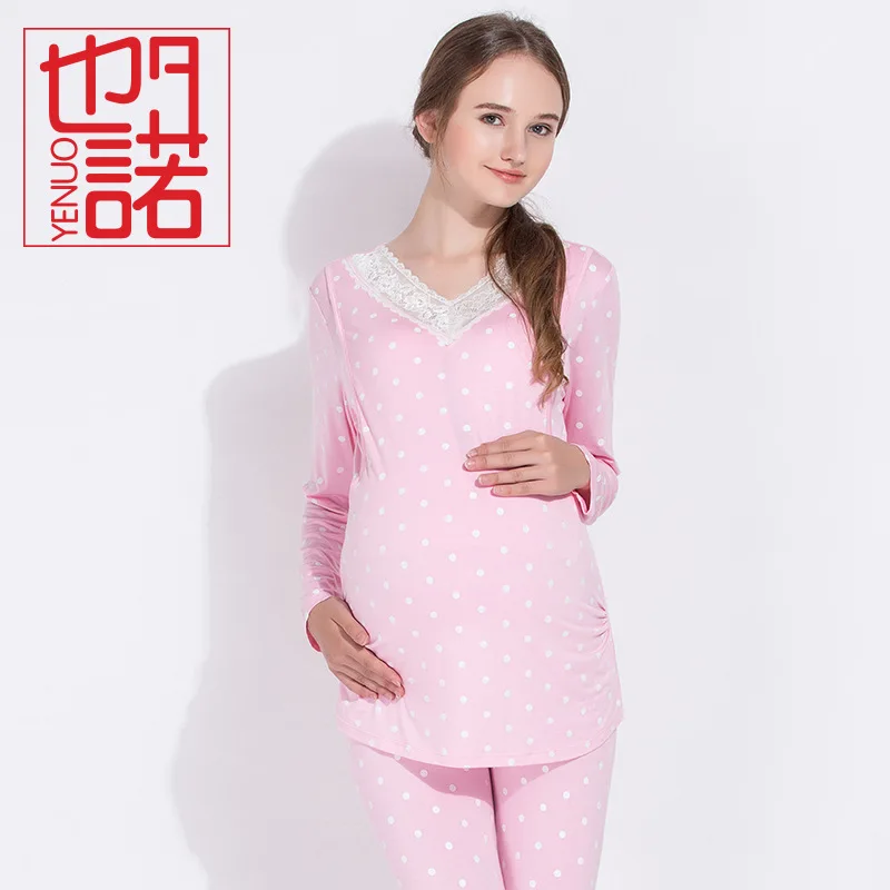 Пижама для беременных, одежда для сна, пижамы для беременных Одежда для беременных женщин материнская ночные рубашки для девочек для кормления - Цвет: Pink