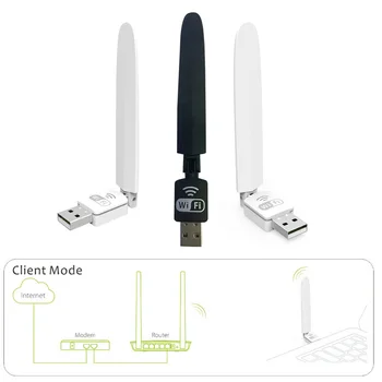 

Wireless 150Mbps 2DB Antenna USB WiFi Receiver Adapter Network Card for XP Vista Windows 7 Linux MAC OS Computer PC