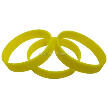 

100pcs Yellow silicone wristband rubber bracelets free shipping