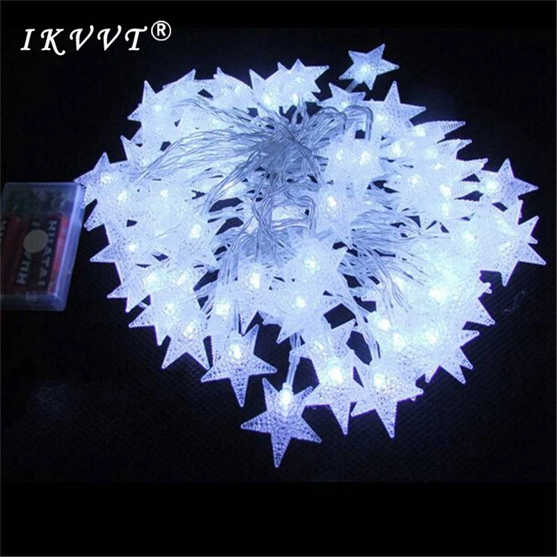 

1m 2m 3m 4m 5m 10m 20m five-pointed star AA battery LED string waterproof Christmas wedding New Year party decoration light