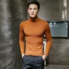 2022 Autumn New Men's Turtleneck Sweaters Male Black Gray Sexy Slim Fit Knitted Pullovers Solid Color Casual Sweaters Knitwear ► Photo 3/6