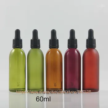 

60ml Many colors glass bottle with theftproof dropper lid,essential oil container,Aromatherapy Liquid Pipette Refillable Bottle