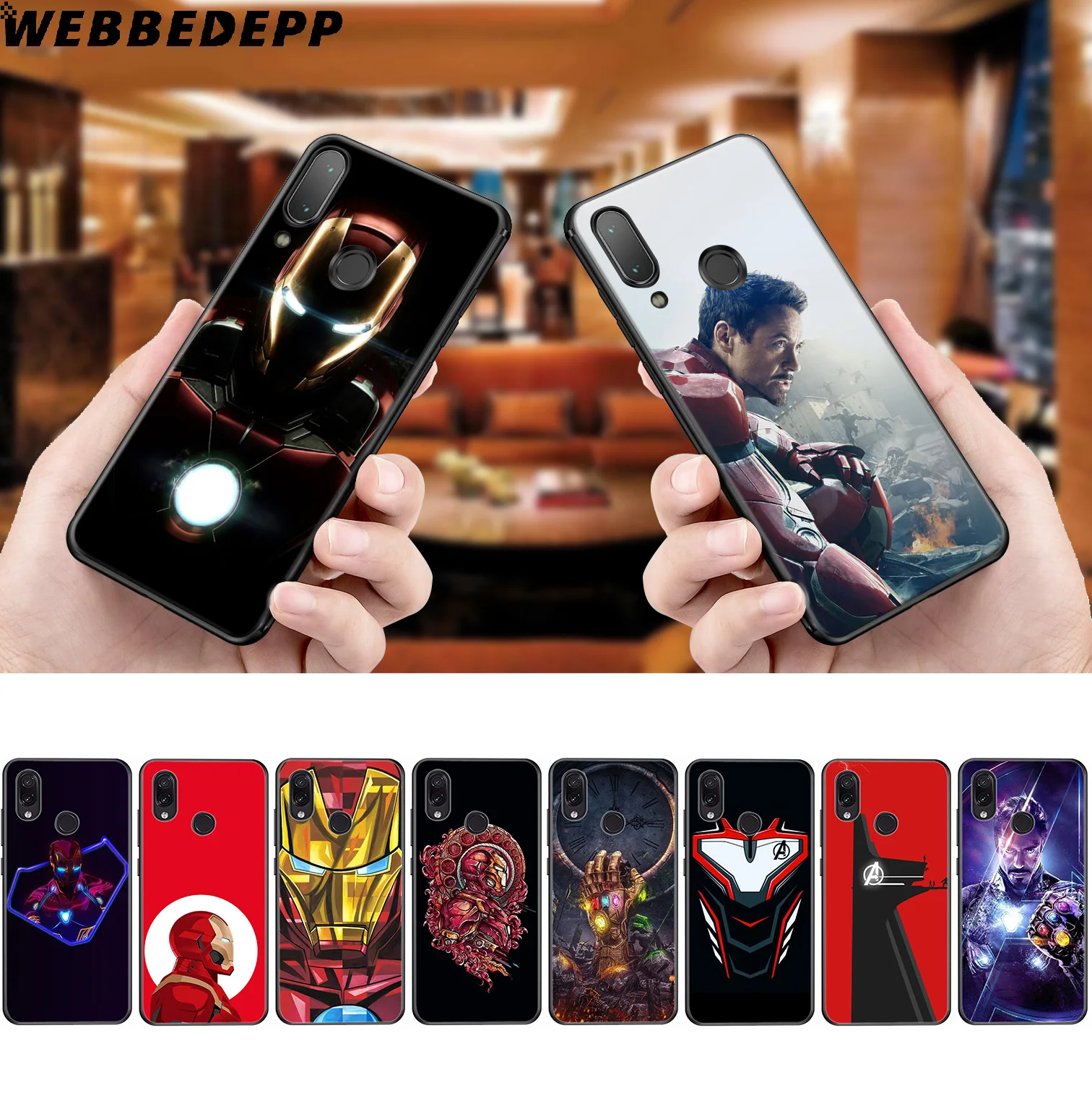 

WEBBEDEPP Marvel Iron Man Soft Case for Xiaomi Redmi K20 7A 4A 4X 5 5A 6 6A S2 Note 8 4 4X 5 6 5A 7 Pro Plus Prime