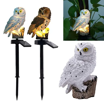

White/Brown Owl Solar LED Light Outdoor Waterproof Solar Powered LED Path Lawn Yard Garden Lamps Solar Landscape Pathway Light