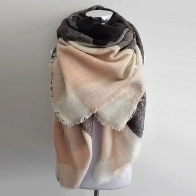 럭셔리 브랜드 Kallove 스카프 za winter big square 스카프 격자 무늬 여성 스카프 Unisex Acrylic Shawls 담요 스카프 따뜻한 bufandas
