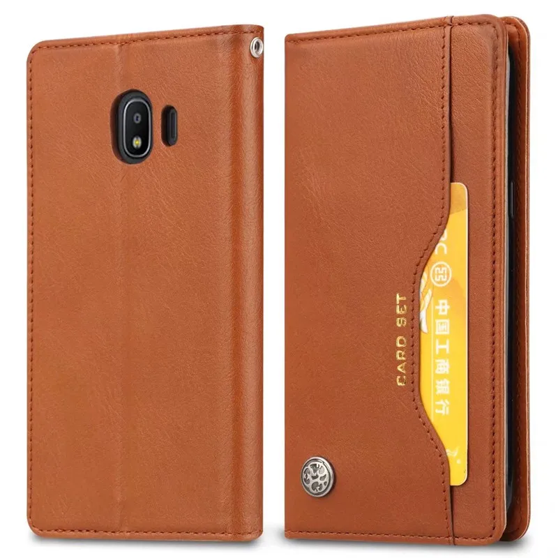

Wallet Credit Card Slot Flip Cover Leather Case For Samsung Galaxy J2 Pro 2018 Anti-knock Phone Cases