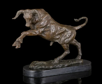 

Copper decoration Fine Buddha Brass Art Deco Bronze Bull Market Bull figurine animal Statue Home decoration Street Sculpture